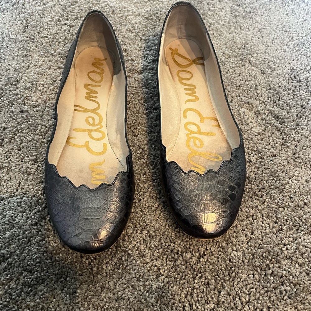 Pewter Sam Edelman Flats size 8.5. Gently worn